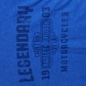 Harley-Davidson Blue Short Sleeve Legendary Tee Mens Large
